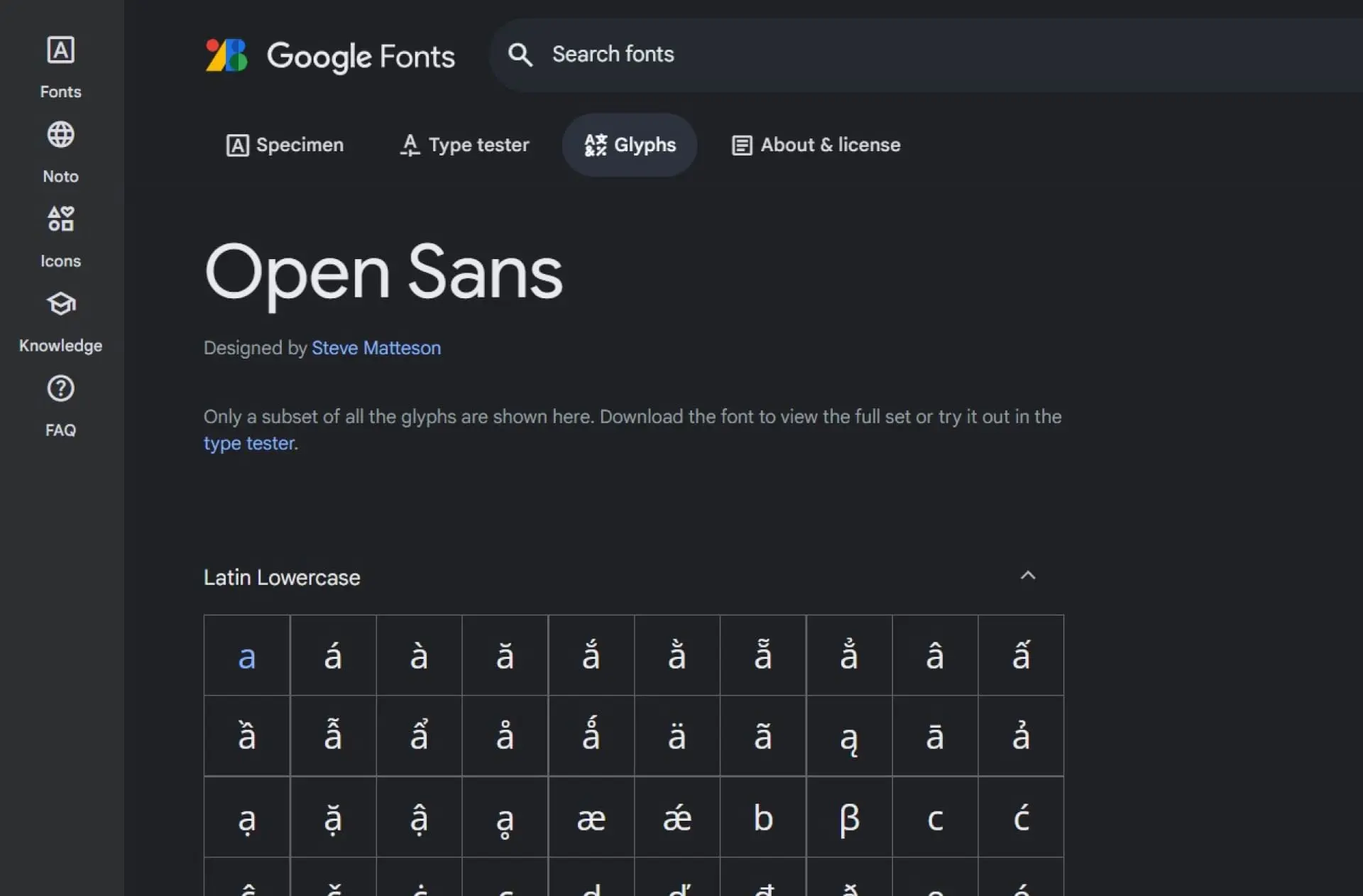 Teknoka Penggunaan font Open Sans